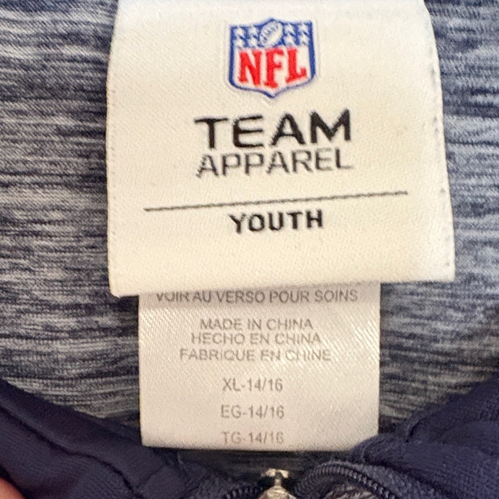 🏈🐴NFL Denver Broncos Youth Dark Gray Quarter-Zip Jersey XL 14-16 - Picture 3 of 5